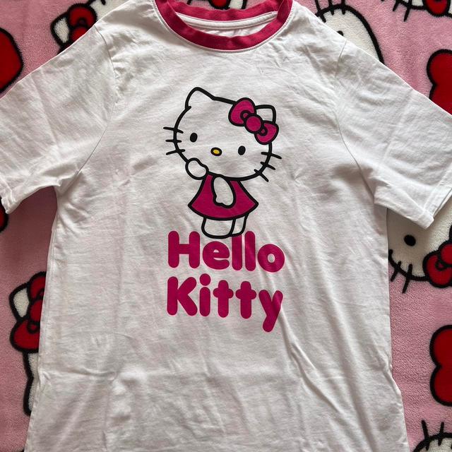 Hello Kitty Women's T-shirt - White/Pink - XXS on Productcaster.