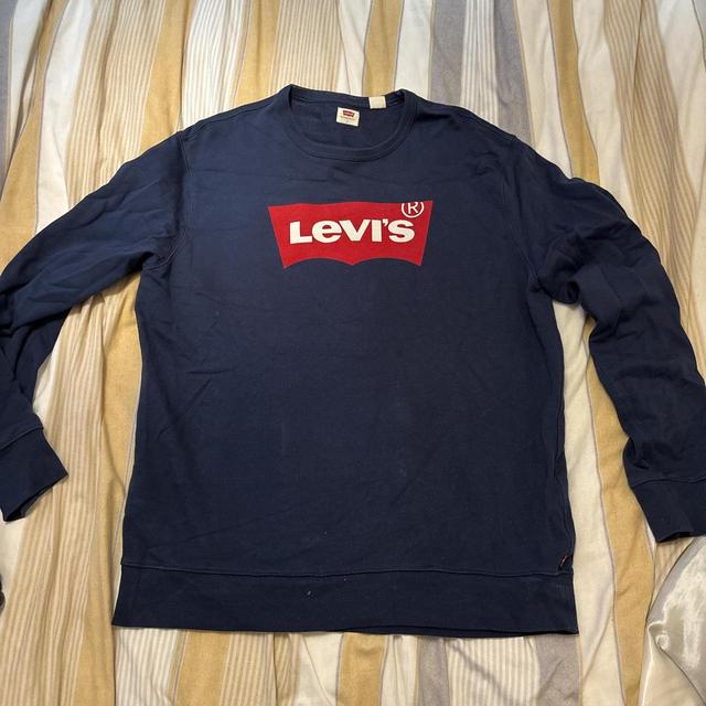 Levi's Men's Sweatshirt - Navy/Red - L on Productcaster.