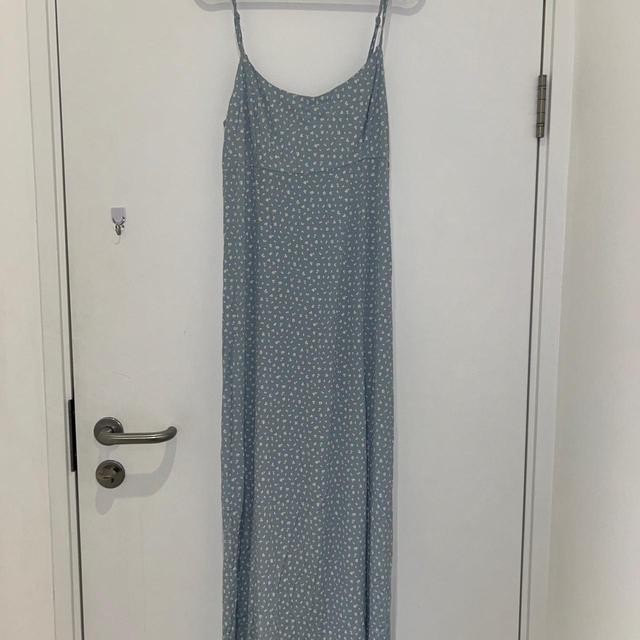 Brandy Melville Women's Slip Dress - Blue/White - One size on Productcaster.