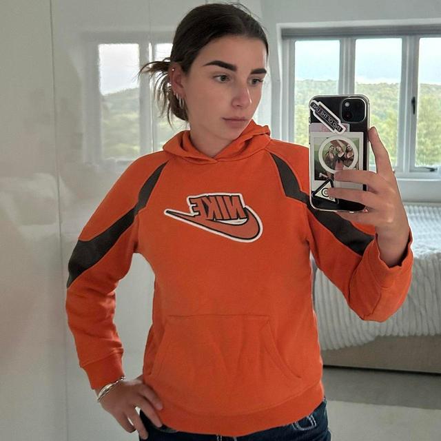 Nike Women's Hoodie - Orange/Grey - 10 on Productcaster.