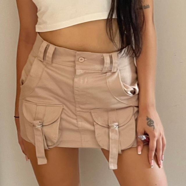 PrettyLittleThing Women's Skirt - Tan/Cream - UK 8 on Productcaster.