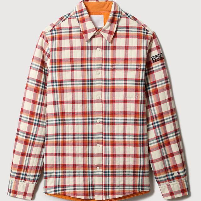 Napapijri Men's Shirt - Cream/Red - XL on Productcaster.