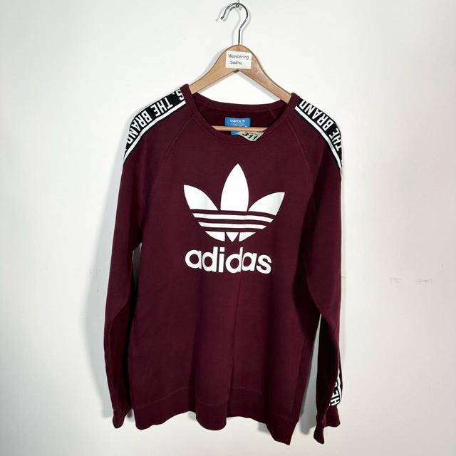 Adidas Men's Sweatshirt - Red/Burgundy - L on Productcaster.