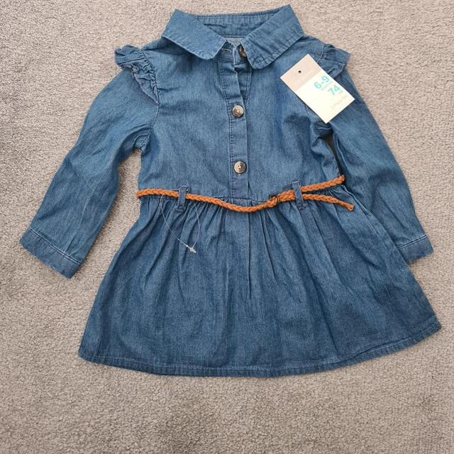 Primark Kids' Dress - Blue - 6-9 months on Productcaster.