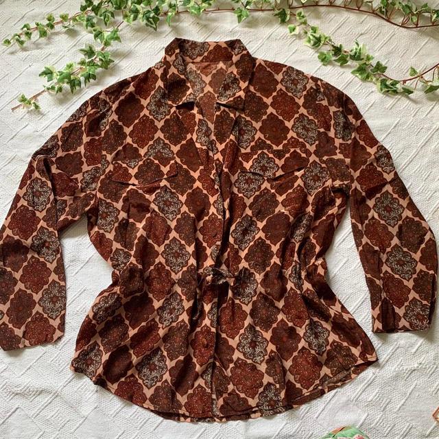 Women's Shirt - Brown/Burgundy - XXL on Productcaster.