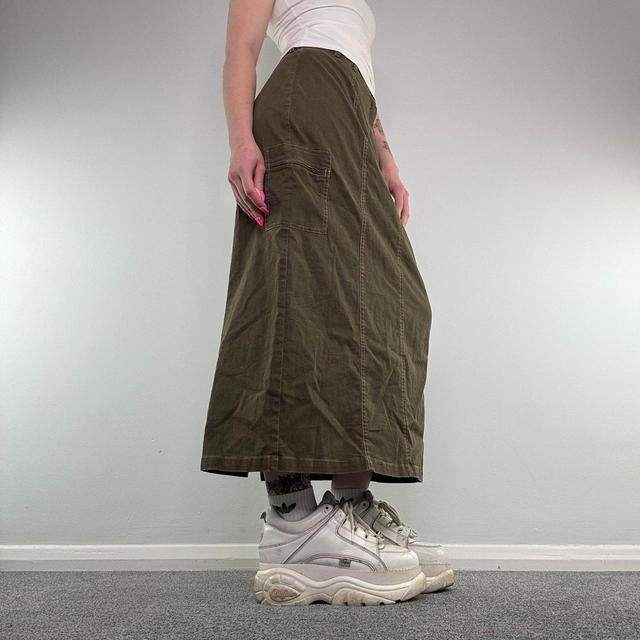 Vintage Women's Skirt - Khaki - UK 12 on Productcaster.