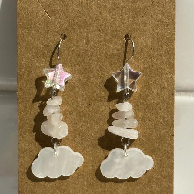 Handmade Women's Earrings - White on Productcaster.