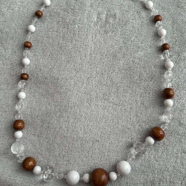 Preloved Women's Necklace - Brown/White on Productcaster.