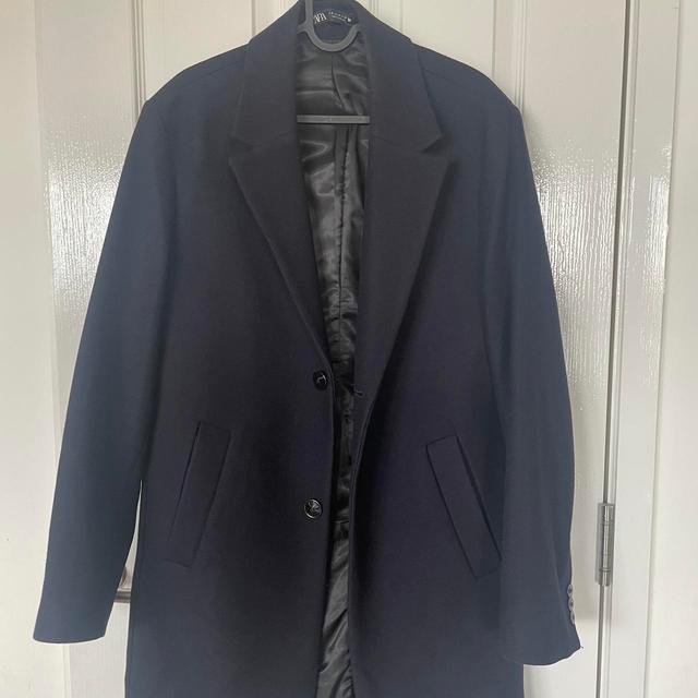 Zara Men's Overcoat - Navy - M on Productcaster.