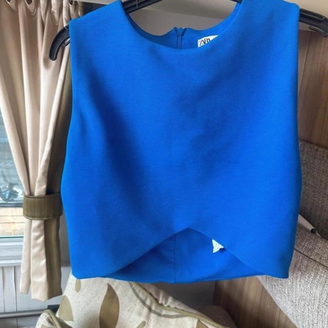 Zara Women's Crop top - Blue - 6 on Productcaster.