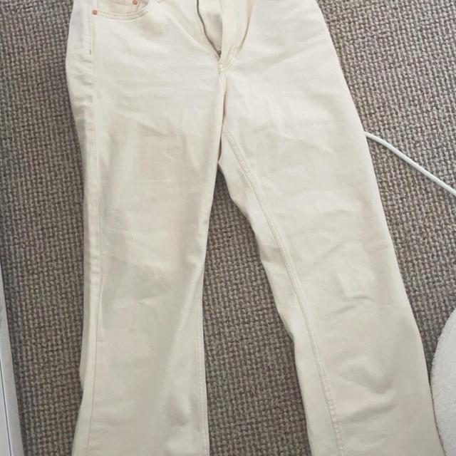 H&M Women's Jeans - Cream - UK 8 on Productcaster.