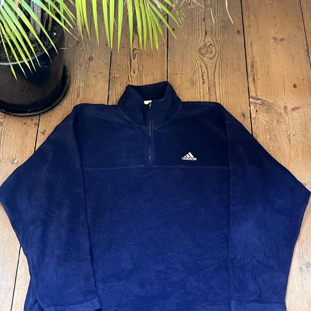 Adidas Men's Sweatshirt - Navy - L on Productcaster.