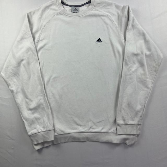 Adidas Men's Sweatshirt - White/Black - L on Productcaster.