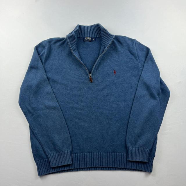 Polo Ralph Lauren Men's Jumper - Blue/Red - XL on Productcaster.