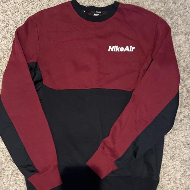 Nike Men's Jumper - Burgundy/Black - S on Productcaster.