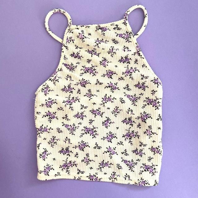 ASOS Women's Crop top - Cream/Purple - 6 on Productcaster.