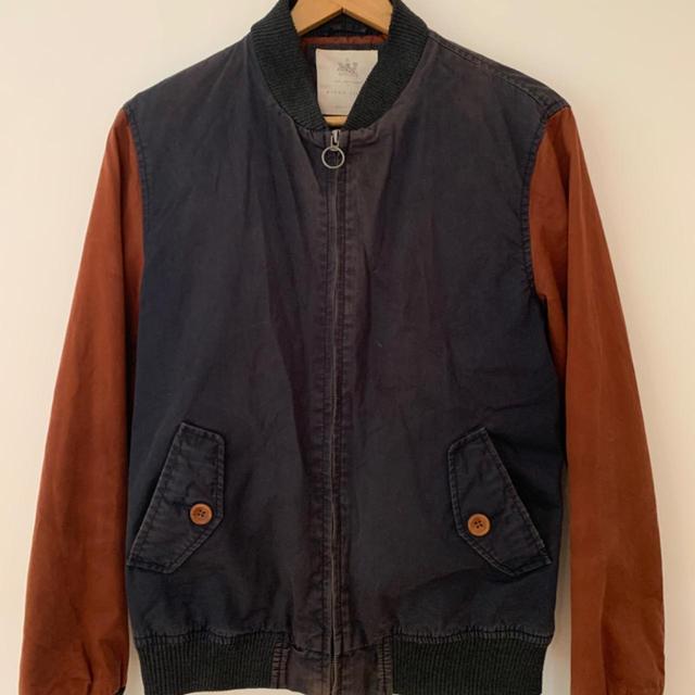 River Island Men's Bomber Jacket - Navy/Brown - M on Productcaster.