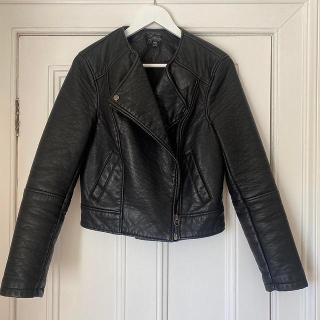 Topshop Women's Faux leather Jacket - Black - UK 12 on Productcaster.