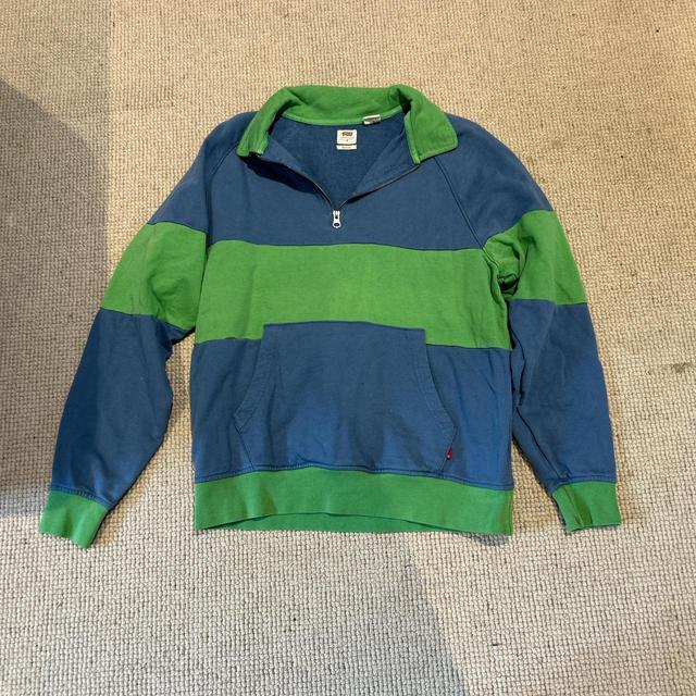 Levi's Men's Sweatshirt - Blue/Green - S on Productcaster.