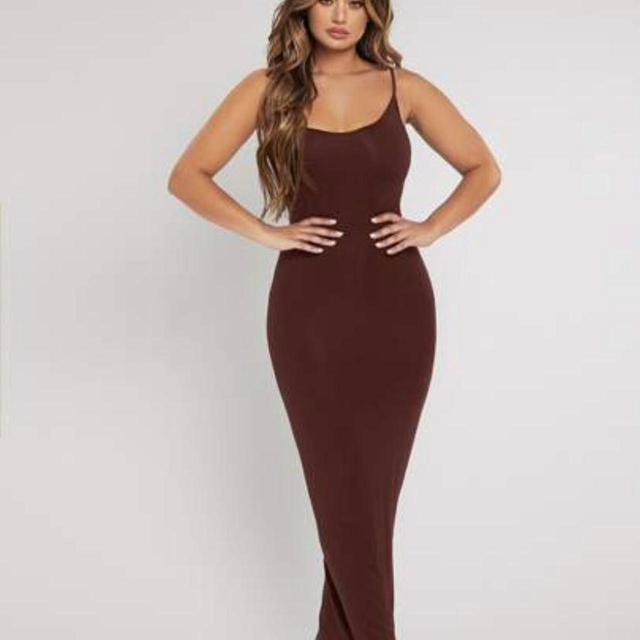 SHEIN Women's Bodycon Dress - Brown - 10 on Productcaster.