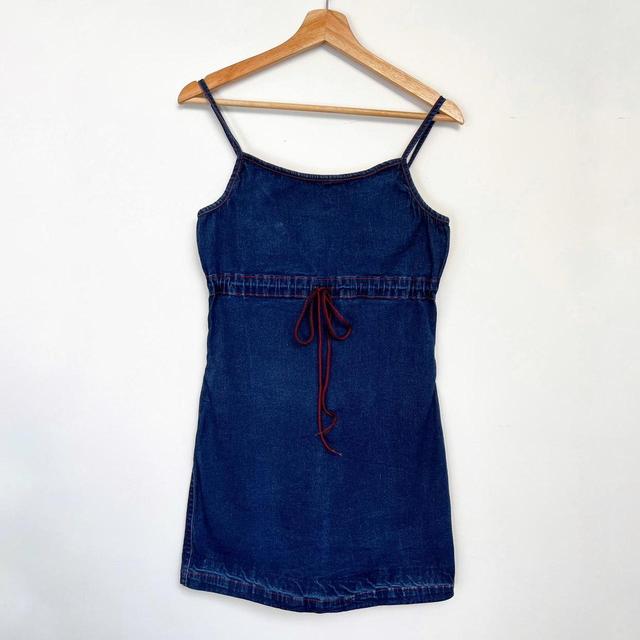 Vintage Women's A-line Dress - Navy/Red - 10 on Productcaster.