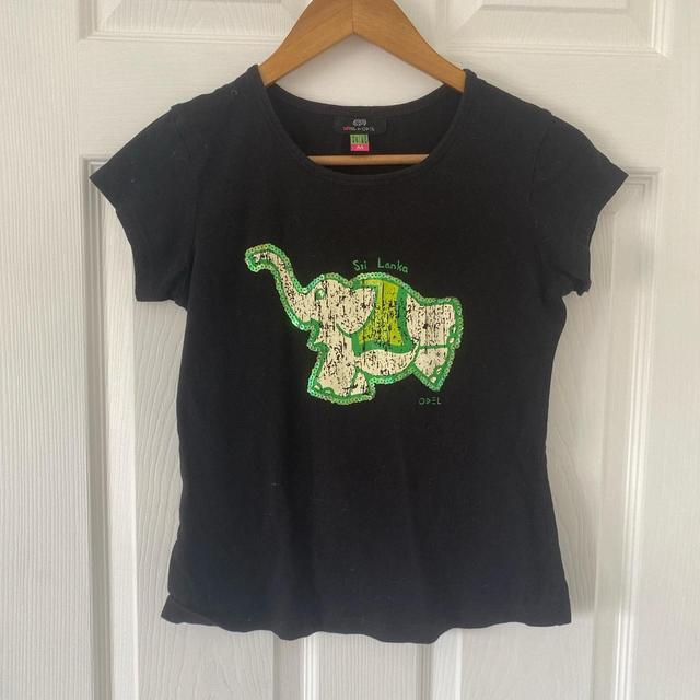 Women's T-shirt - Black/Green - S on Productcaster.