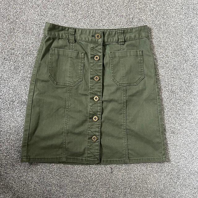 Tommy Hilfiger Women's Mini Skirt - Khaki/Green - UK 10 on Productcaster.