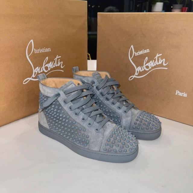 Christian Louboutin Men's Trainers - Grey/Blue - UK 6 on Productcaster.