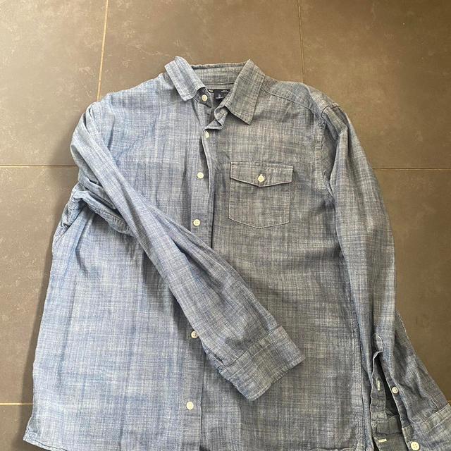 Gap Men's Shirt - Blue/Grey - L on Productcaster.