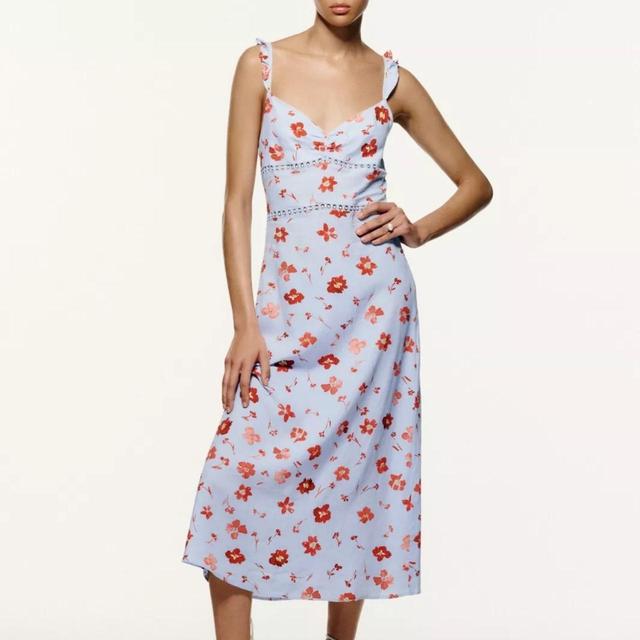 Zara Women's A-line Dress - Blue/Red - 10 on Productcaster.