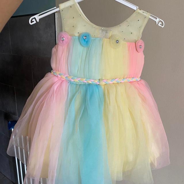 Kids' Babydoll Dress - Yellow/Pink on Productcaster.