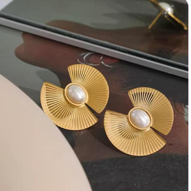 Handmade Women's Earrings - Gold on Productcaster.