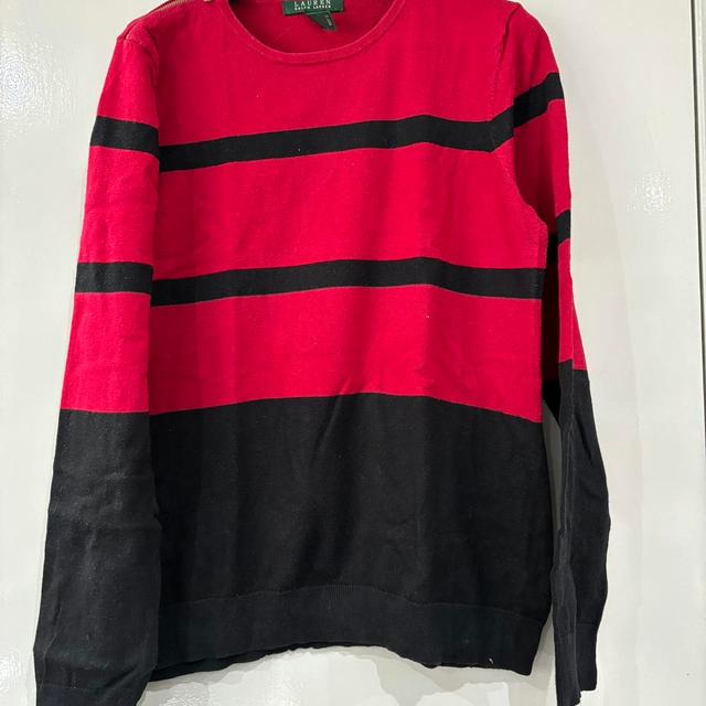 Ralph Lauren Women's Jumper - Red/Black - L on Productcaster.