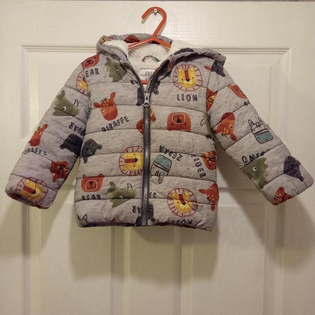 F&F Kids' Going out Jacket - Grey/Multi - 12-18 months on Productcaster.