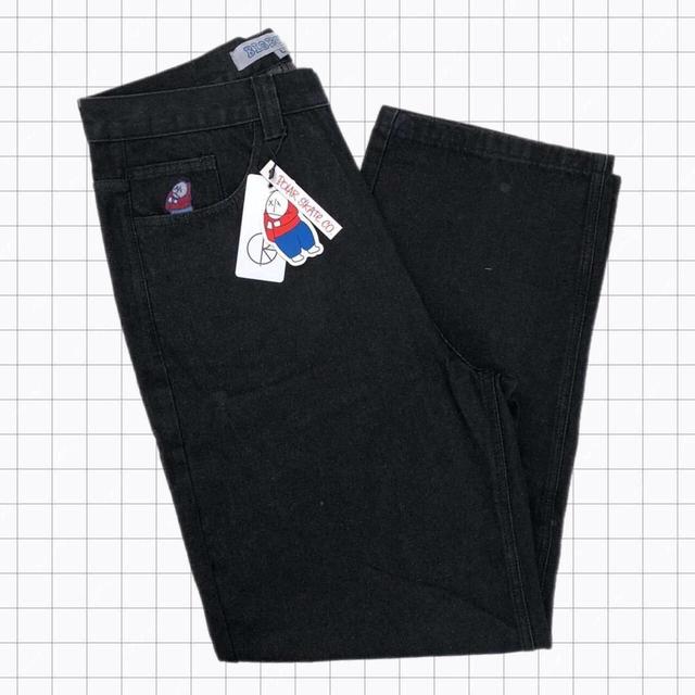 Polar Skate Co Men's Wide leg Embroidered Trousers - Black - S on Productcaster.