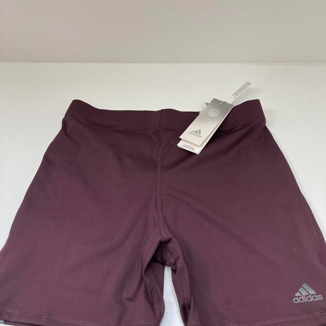 Adidas Women's Shorts - Burgundy - UK 14 on Productcaster.