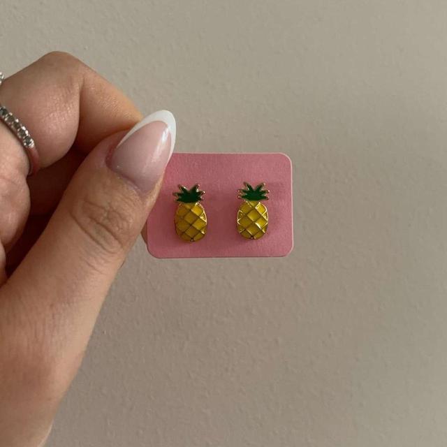 Women's Earrings - Yellow/Gold on Productcaster.