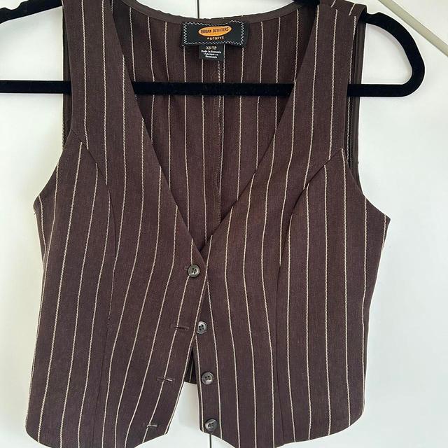 Urban Outfitters Women's Vest - Brown/Cream - XS on Productcaster.