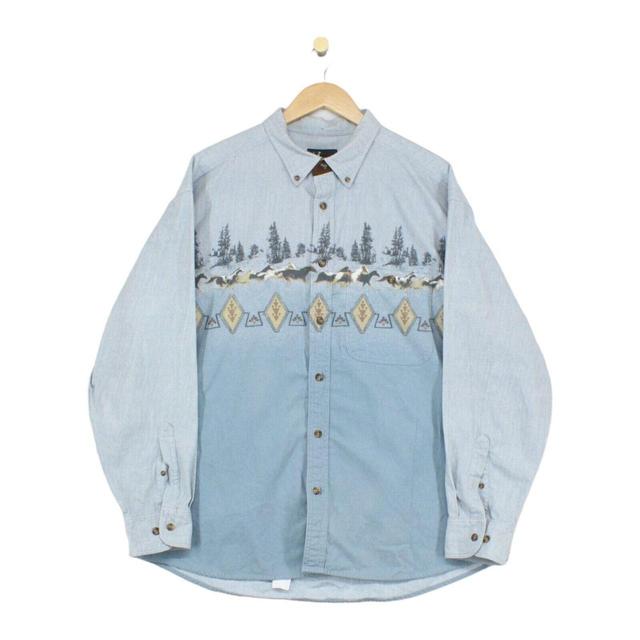 Vintage Men's Shirt - Blue - XL on Productcaster.