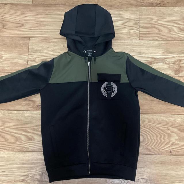 Kids' Hoodie - Black/Green on Productcaster.