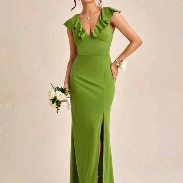 SHEIN Women's Maxi Dress - Green - 8 on Productcaster.