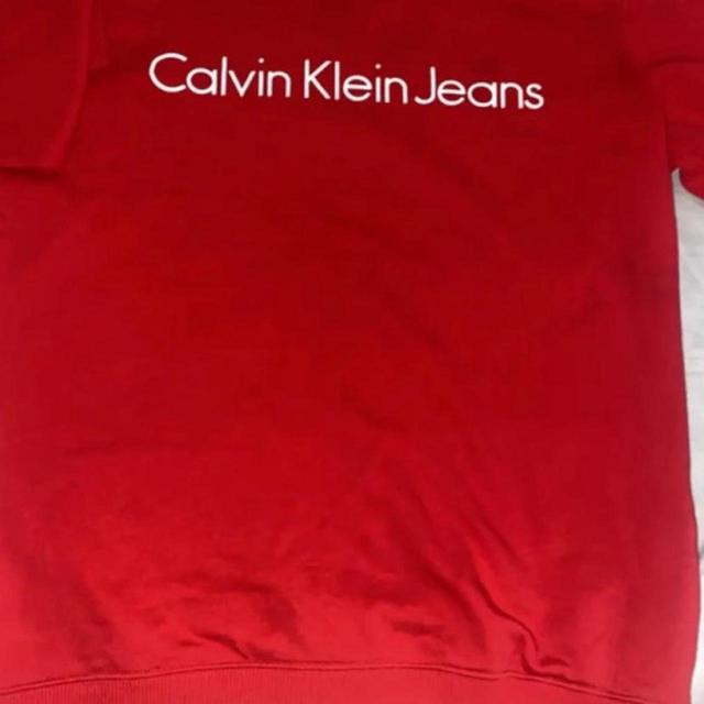 Calvin Klein Jeans Men's Sweatshirt - Red/White - XS on Productcaster.