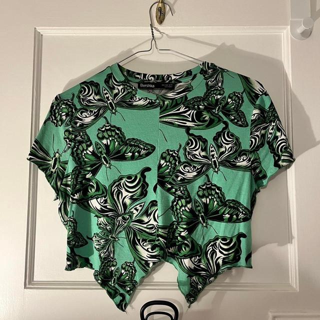 Bershka Women's Crop top - Green - M on Productcaster.