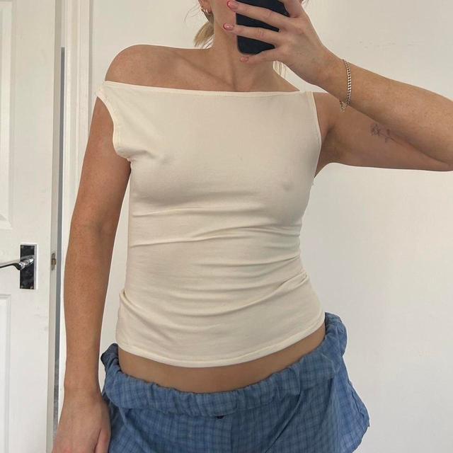 Handmade Women's Crop top - Cream/White - L on Productcaster.