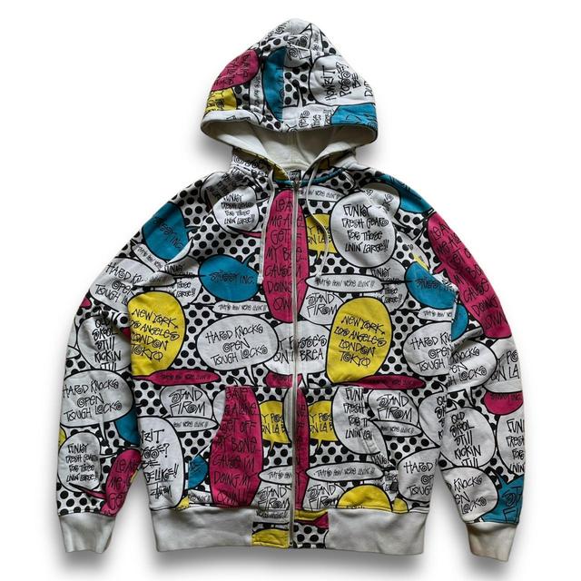 Stüssy Men's Hoodie - Multi/White - XL on Productcaster.