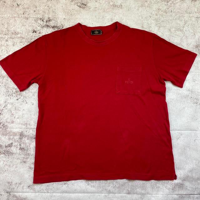 Fendi Men's T-shirt - Red - L on Productcaster.