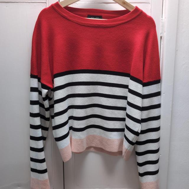 New Look Women's Jumper - White/Red - M on Productcaster.