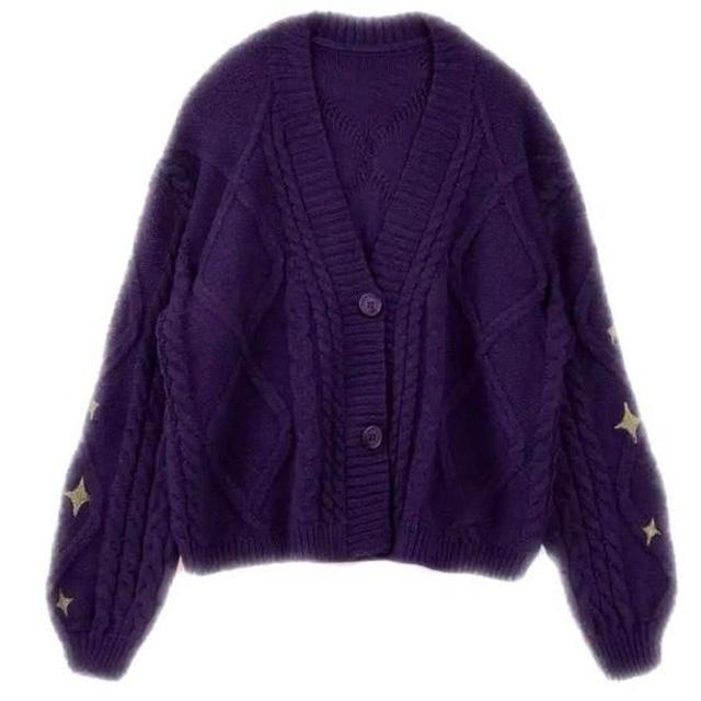 Vintage Women's Cardigan - Purple - S on Productcaster.