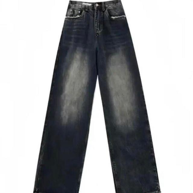 Vintage Women's High waisted Bleached Jeans - Blue - XL on Productcaster.