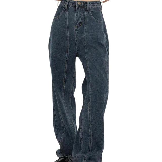 Vintage Women's High waisted Bleached Jeans - Blue - M on Productcaster.